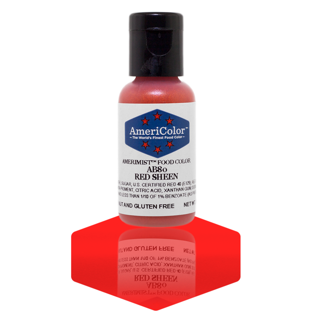 AmeriColor, Red Sheen, .65 Ounce, AmeriMist Airbrush Food Coloring